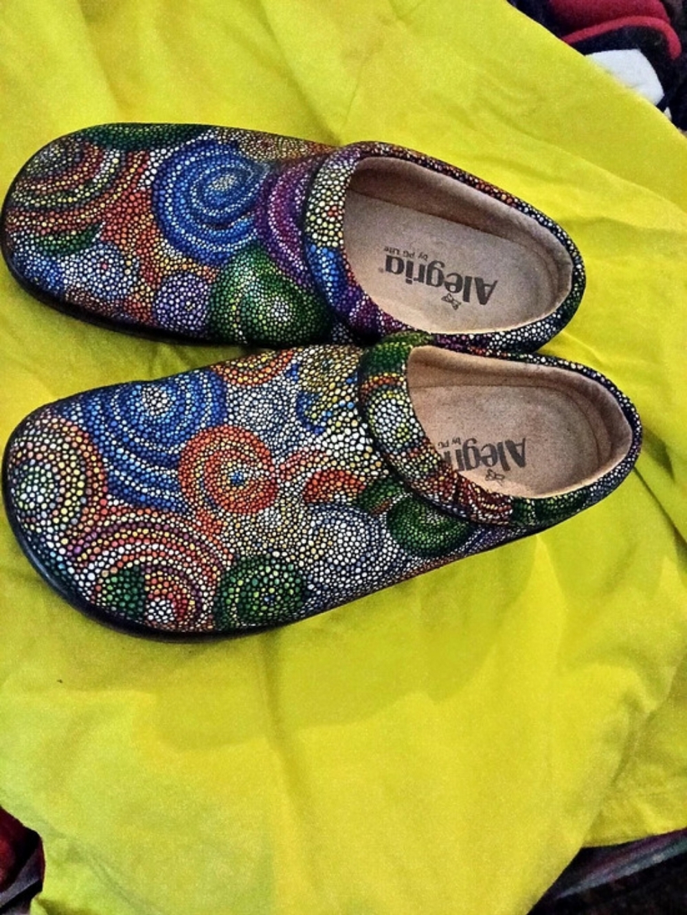 Alegria Debra Professional Clog Multicolor & Black Flats Mules Size 38 8 Womens